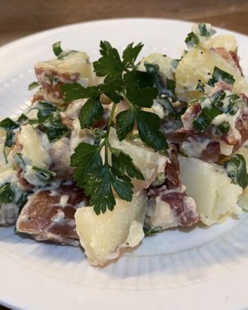 plate of potato salad